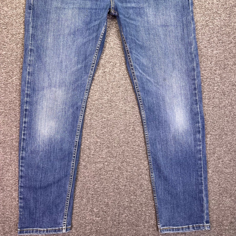 Levis 502 Jeans Mens 32x28 Blue Regular Taper Casual Stretch Denim Medium Wash - Picture 7 of 16
